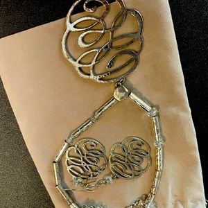 Brighton silver Necklace/Earrings set.